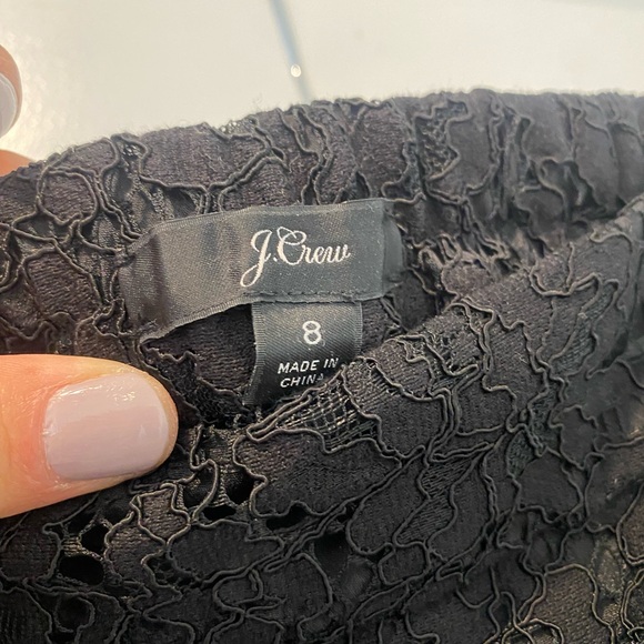 J Crew BLACK LACE Pull On Peyton Pants Size 8 High Rise Wide Leg - Picture 5 of 6